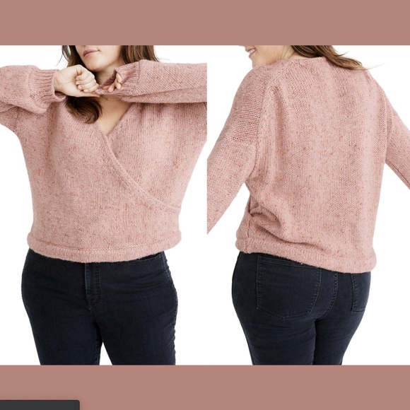 NWT Madewell Beresford Wrap-Front Pullover Sweater - Picture 1 of 12